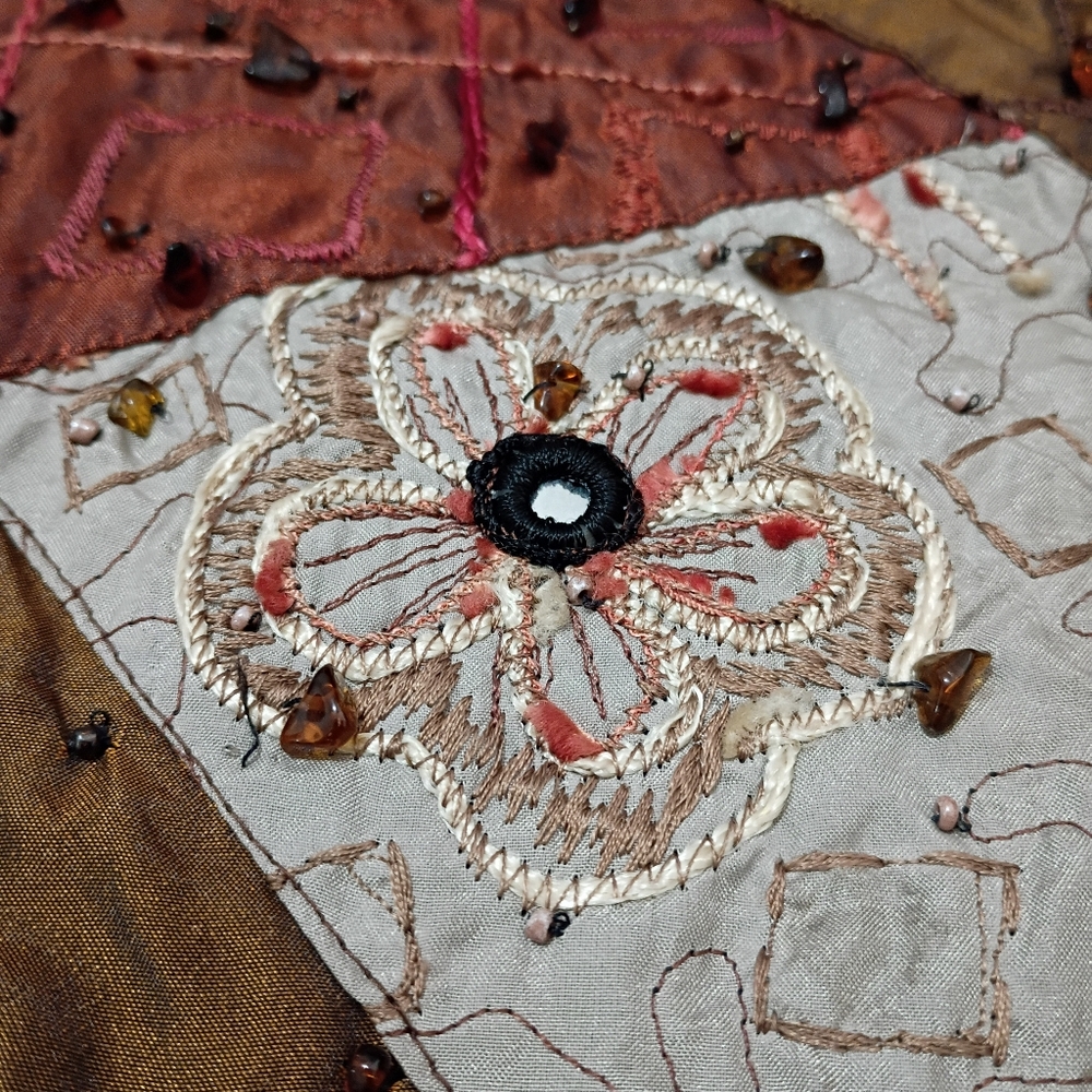 Vtg Chico's Patchwork Quilted Open Front Jacket - image 7